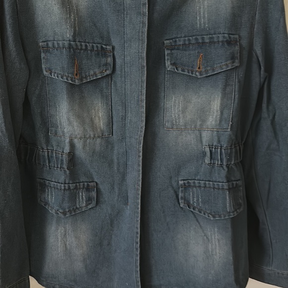 DENIM JEAN ZIP UP JACKET - Picture 4 of 8